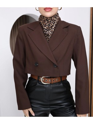 Vess Moda Kadın Crop Blazer Ceket