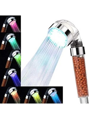 Esranın Dünyası Su Tasarruflu LED Duş Başlığı, 7 Renk Değişimi