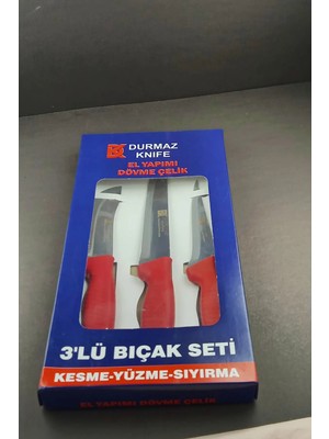 Durmaz Knife Denizli Yatağan Üretimi 3'lü Kasap ve Kurban Bıçak Seti