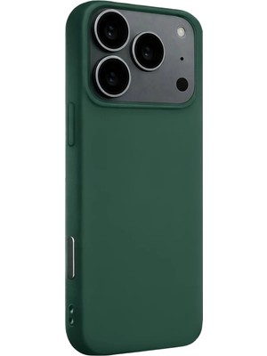Durukar®   iPhone 17 Pro Max Nano Içi Kadife Silikon - Koyu Yeşil