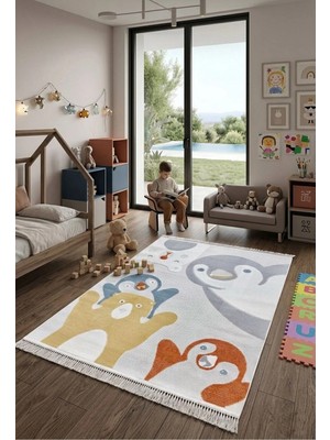 DMR Halıcılık Kids Serisi Desenli Renkli Bebek Çocuk Odası Halısı
