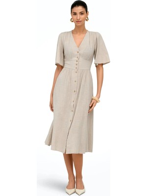 Only Onltizana 2/4 Midi Dress Wvn Noos Kadın Elbise Gri (15373535)