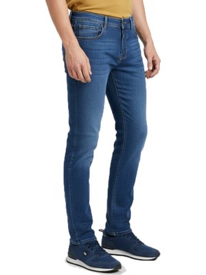Twister Vegas 132-309 Mavi Yüksek Bel Rahat Paça Erkek Jeans Pantolon