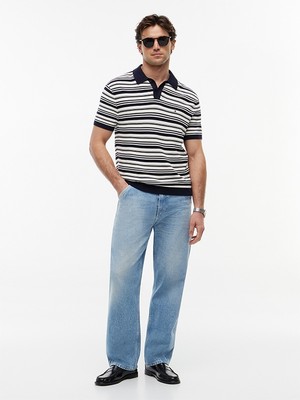Tommy Hilfiger ShopINN Cool Touch Structure Ss Polo Erkek Mavi Sweatshirt - MW0MW42795