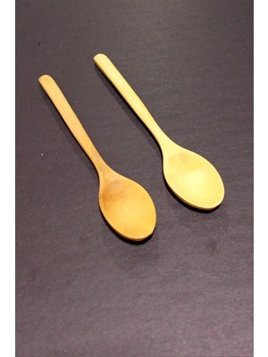 Depo Trend Depotrend 2 Adet 23 cm Doğal Bambu Küçük Başlıklı Yemek Kaşığı Seti (Tahta Kaşık)