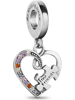 Fubena Puzzle Parçası ve Kalpli Arkadaşlık Sallantılı Charm