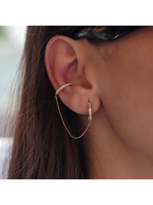 İzgi Solea Zincirli Ear Cuff