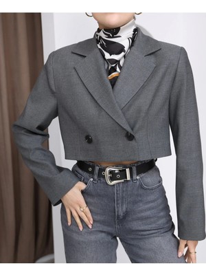 Vess Moda Kadın Crop Blazer Ceket
