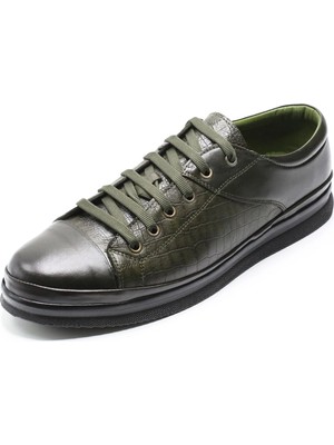 Costo Shoes Büyük Numara Erkek Ayakkabı GS1840HAKI Dana Derisi Büyük Numara Erkek Ayakkabı 4 Mevsim Geniş Kalıp Rahat Kullanım