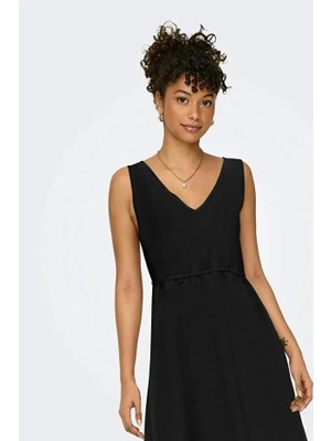 Only Onlnova Life Vis Sara String Dress Wvn Kadın Elbise Siyah (15323197)