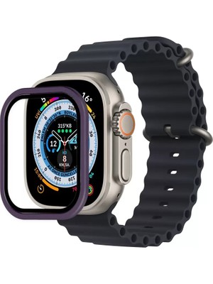 Esranın Dünyası Newface Apple Watch Ultra 49MM Alüminyum Kasa Cam Ekran Koruyucu - Mor
