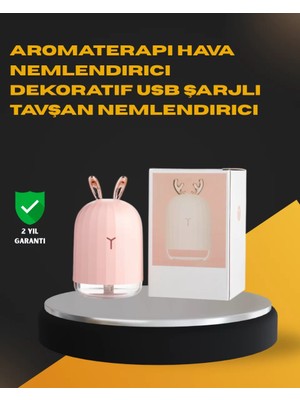 Esranın Dünyası USB Bağlantılı Sessiz Çalışan LED Işıklı Nemlendirici Difüzör 200 ml