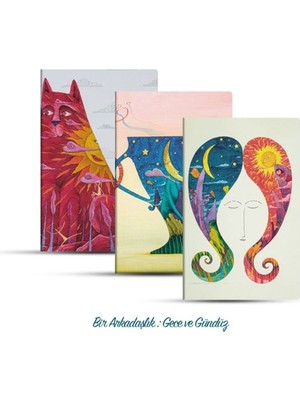 Esranın Dünyası Üçlü Çizgisiz Defter Seti Bir Arkadaşlık Gece ve Gündüz
