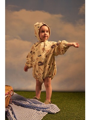 Oh la la Koala For Little Ones Krem Tinymorn Serisi Şapkalı Tulum