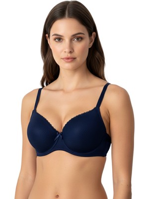 Hadiora Kadın Lacivert Petek Dokulu Destekli Sütyen