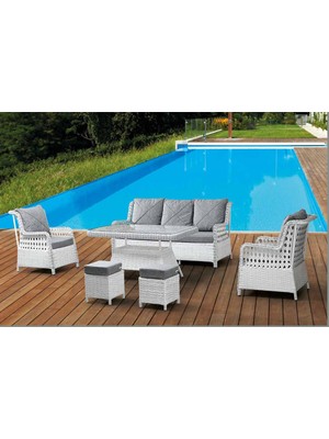 İserdi Garden Iserdi Garden Izmir Rattan Bahçe Balkon Koltuk Takımı 3+1+1+Masa+2puf