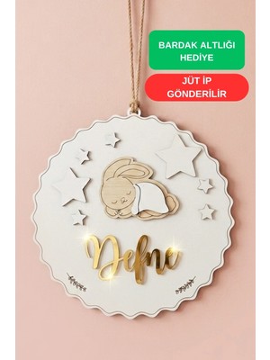 Kutaydan Gold Pleksi Isimli, Yeni Doğan, Doğum Günü, Özel Günler Için Çocuk Duvar Süsü
