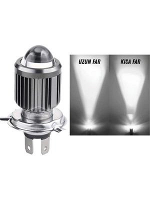 ŞüsCarOto Aksesuar Otomobil Araç Motosiklet Mercekli Far Ampulü LED Far Beyaz Csp LED Xenon Lamba Delici Yayıcı Uzun Kısa 1 Adet H4