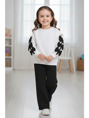 446243 Fiyonklu Taş Baskılı Kız Takım 2y,3y,4y,5y Kız Syh