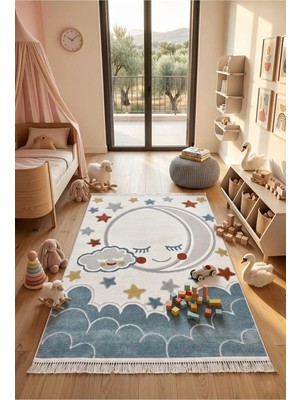 DMR Halıcılık Kids Serisi Desenli Renkli Bebek Çocuk Odası Halısı