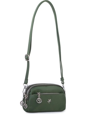 Nas Bag Kadın Mini Spor Şık Günlük Postacı Çapraz Çanta (En 18 cm , Boy 10 cm ) Haki