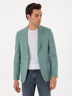 Cacharel Erkek Mint Slim Fit Yün Ipek Karışımlı Blazer Ceket 50300914-VR090