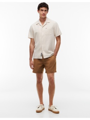 Tommy Hilfiger Tjm Lınen Blend Pull-On Short Erkek Kahverengi Şort - DM0DM22825
