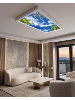 Gökyüzü Panel 60X120 106W, Sıva Üstü, Güçlü LED Aydınlatma, Tavan Armatürü, LED Panel, Ofis, Iş Yeri Aydınlatması