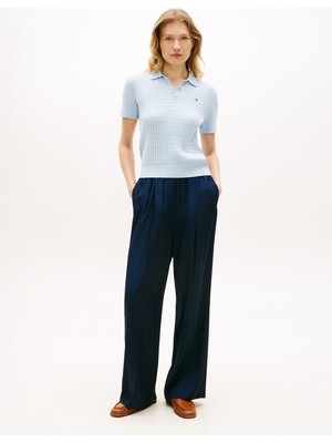 Tommy Hilfiger Vıscose Twıll Pull On Loose Str Kadın Mavi Pantolon - WW0WW48996