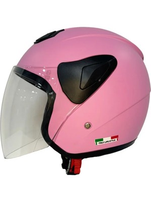 Sway Sw 733 Pink Yarım Kask Ayna Vizörlüdür