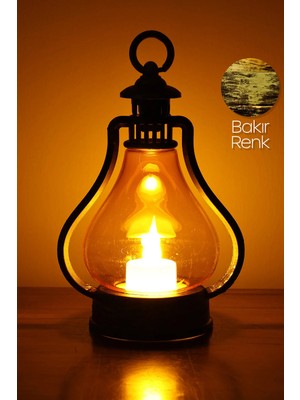 Love İnce LED Mum Vintage Retro Gaz Lambası Tipi Pilli Dumansız Alevli Dekoratif Yapay Mum Işıldak Lamba
