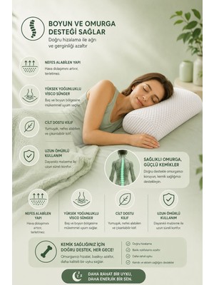 EpiRelax Ortopedik Horlama Önleyici Yastık – Boyun Destekli, Ergonomik Uyku Yastığı Sağlıklı ve Kesintisiz