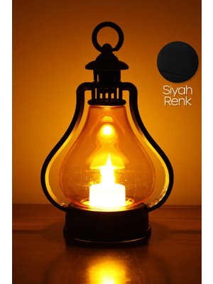 Love İnce LED Mum Vintage Retro Gaz Lambası Tipi Pilli Dumansız Alevli Dekoratif Yapay Mum Işıldak Lamba