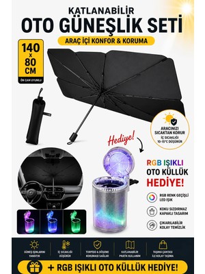 Ufak Tefek Şeyler Proton Gen 2 Persona 1.6 Medıum Lıne Ovaraca Uygun Oto Ön Cam Güneşliği Rgb Işıklı Küllük Hediyeli