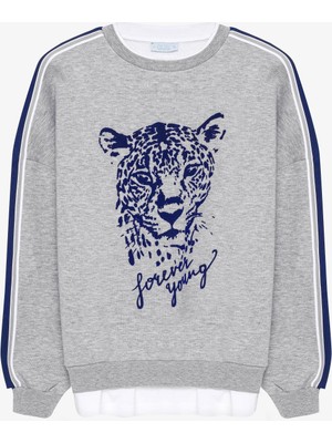 Quzu 26KSWT01335 Baskı Detaylı Kadın Sweatshirt