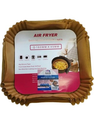 Net Market Airfryer Pişirme Kağıdı 16X16 Kare cm (25 Ad) Xl Model