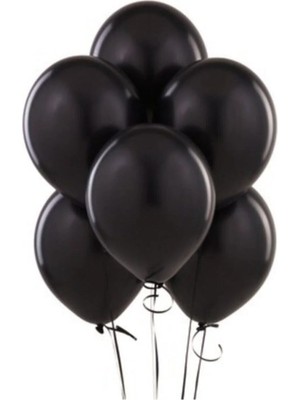 Net Market Siyah Metalik Balon 10 Lu