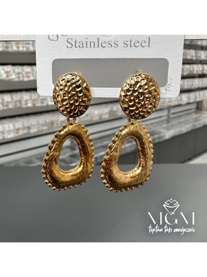 Selfbuysell Taşsız Gold Kaplama Küpe