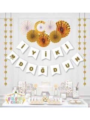 Net Market Altın Renk Iyiki Doğdun Kaligrafi Banner Gold Altın El Yazısı Iyi Ki Doğdun