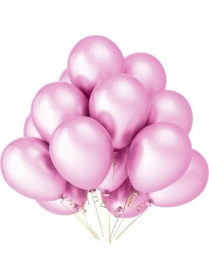 Net Market Metalik Pembe Balon 10'lu