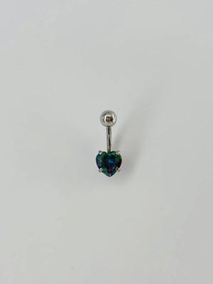 Selfbuysell Mistik Topaz Taşlı Kalp Detaylı Göbek Piercing