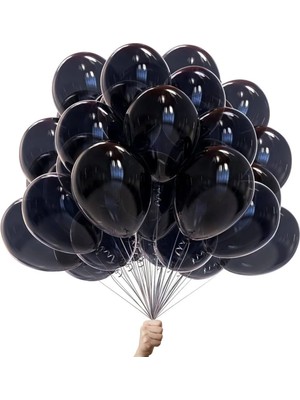 Net Market Metalik Balon Siyah 100 Adet