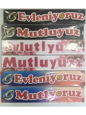 Net Market Plakalık Evleniyoruz-Mutluyuz 20'li Paket Düğün Arabası Plakalık