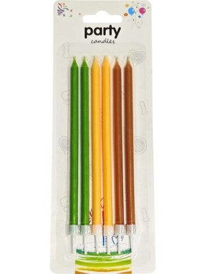 Net Market 13 cm Renkli Pasta Mumu Seti - 6 Adet Doğal Tonlarda Uzun Doğum Günü Mumu