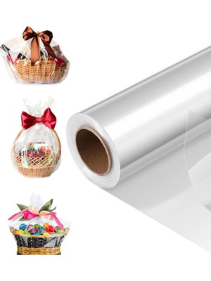 Net Market Şeffaf Jelatin Rulo 30 Mikron 70CMX50M, Opp Jelatin Bobin, Çok Amaçlı Kullanım