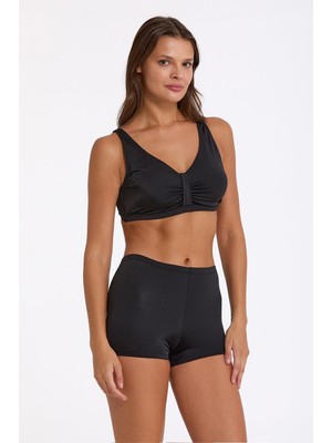 Argento 1196-3001 Siyah Toparlayıcı Yüksek Bel Şortlu Bikini Takım