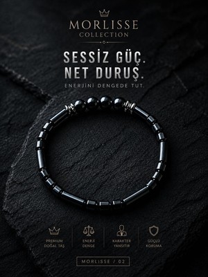 Morlisse Hematit Doğal Taş Bileklik
