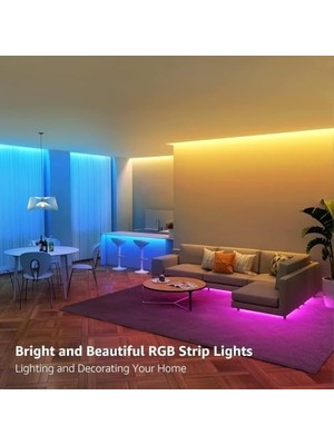 Bliss Store 256 Renk Bluetooth App Kontrol Renk Değiştiren Rgb Şerit LED Işık Seti SB-6547 (2.5 Metre)