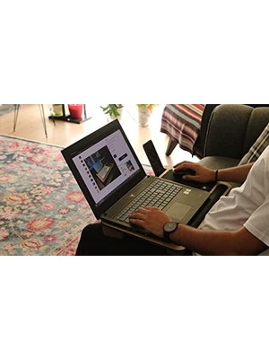 Bliss Store Axolotl Telefon ve Tablet Bölmeli Minderli Laptop Sehpası Notebook Bilgisayar Çalışma Masası