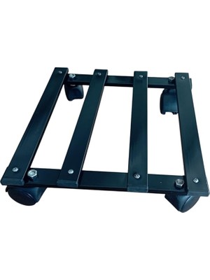 Metal Tasarım Tekerlekli Saksı Altlığı 30 cm Taşınabilir Hareketli Saksılık Damacana Altlığı